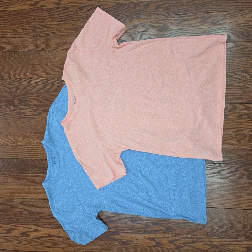 The Children's Place Kids Tee 2 - Pack - Heathered Blue & Peach (XXL-16)